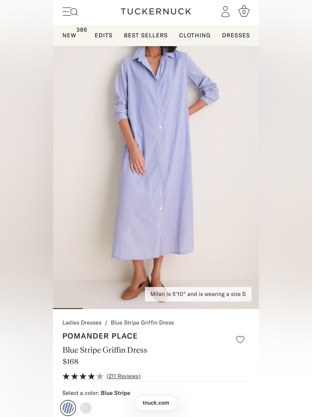 Tuckernuck Pomander Place Light Blue Pinstripe Maxi Dress